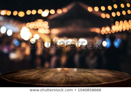 Сток-фото: Wooden Board Empty Table Space Platform In Front Of Blurred Livi