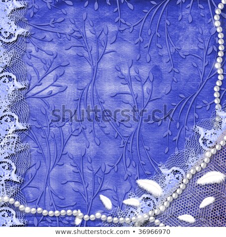 ストックフォト: Card For Congratulation With Pearls And Lace On The Leafage Orna