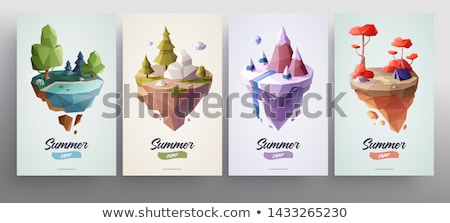 Stok fotoğraf: Green Low Poly Design Element Background