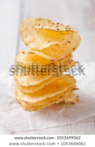 Crispy Delicious Pepper Crisps In Wooden Bowl Foto stock © DenisMArt