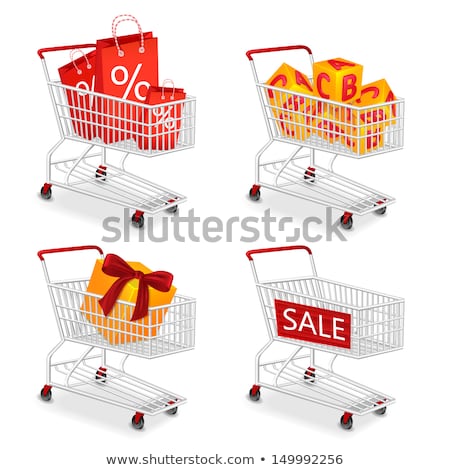 Zdjęcia stock: Gift Boxes Shopping Cart Percent Cubes
