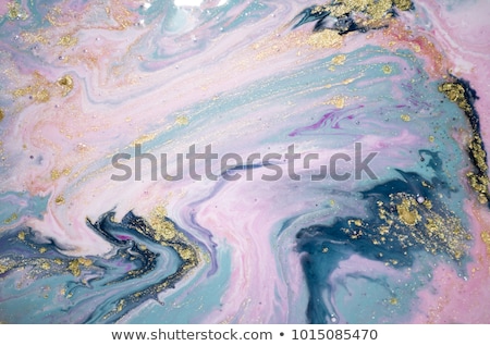 Сток-фото: Artistic Abstract Texture Background Golden Acrylic Paint Brush