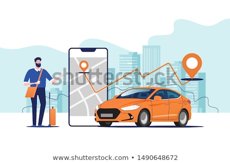 Сток-фото: Rental Car Service Concept Landing Page