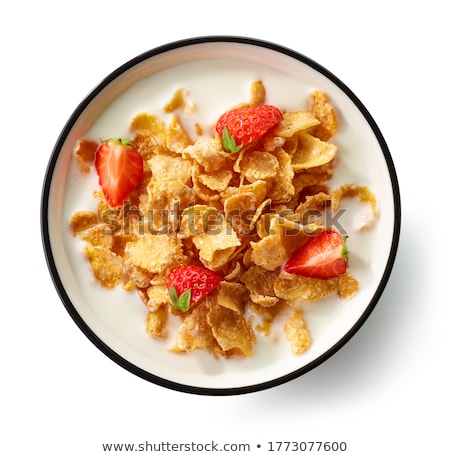 Stockfoto: Corn Flakes With Berries - Isolated