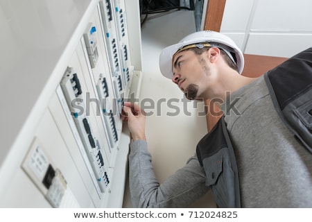 Stock photo: Electrician Installing Wiring