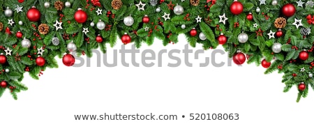Foto stock: Ecorações · de · borda · de · Natal · em · branco