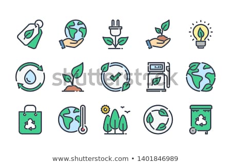 Stock foto: Nature Earth Eco Sign Set Green Color