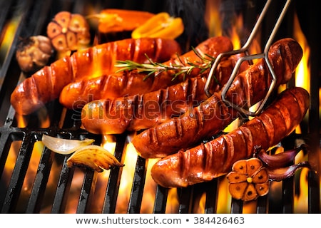 Foto stock: Sausages On Barbecue