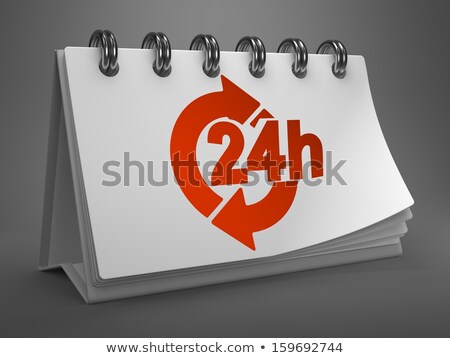 Desktop Calendar With Red 24 Hours Icon [[stock_photo]] © Tashatuvango