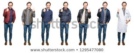 Foto stock: Hand With Thumb Up Over White Background
