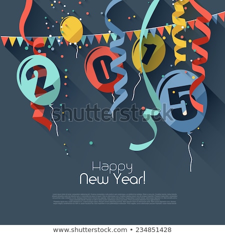 Сток-фото: 2015 Flat Style New Year Modern Background