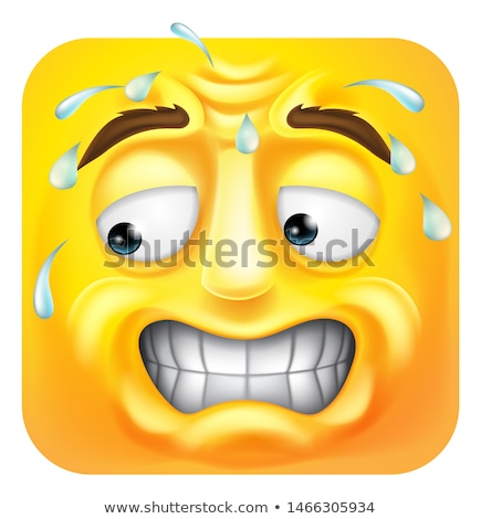 Imagine de stoc: Square Emoticon Sweating Heat