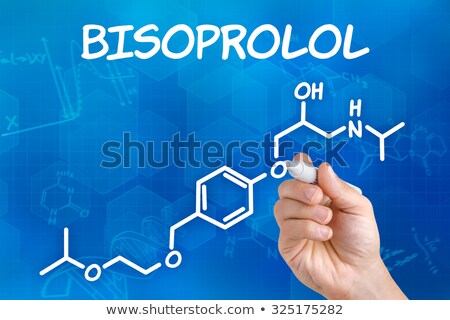 Stock fotó: Hand With Pen Drawing The Chemical Formula Of Bisoprolol