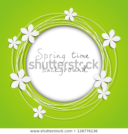 Stock photo: Floral Round Colorful Frame