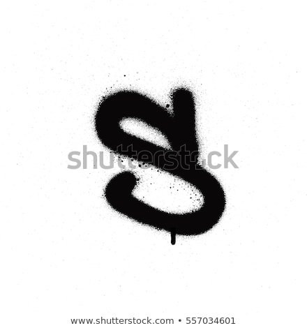 Stock photo: Sprayed S Font Graffiti With Leak In Black Over White