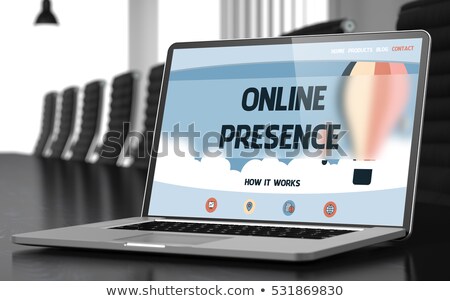 Stockfoto: Page Content On Laptop In Conference Room