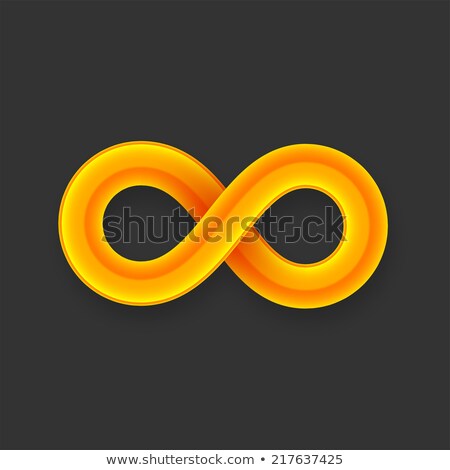 Yellow Infinity Symbol Icon From Glossy Wire With Shadow ストックフォト © sidmay