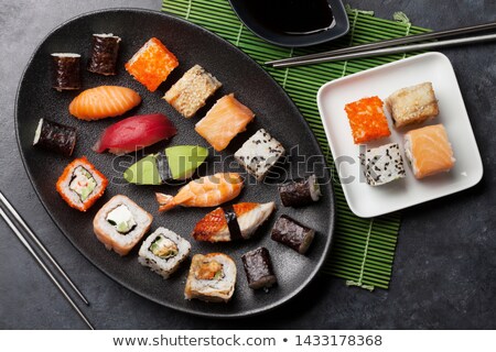 Foto stock: Flat Lay Of Sushi Set