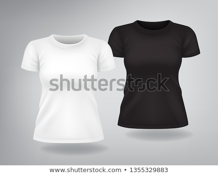 Stockfoto: White Woman T Shirt With Short Sleeves Mock Up Place For Print