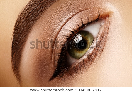 Stock photo: Beautiful Face Makeup Long Natural Eyelashes Perfect Make Up Closeup Part Of Female Face Glamour