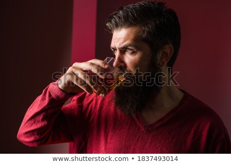 Stok fotoğraf: Bearded Man With Whisky Glass