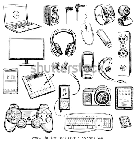 Stock foto: Set Of Hand Drawn Gadget Icons