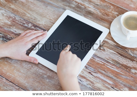 Stock photo: Poiting At Tablet Computer