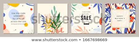 Stock fotó: Invitation With Abstract Floral Background