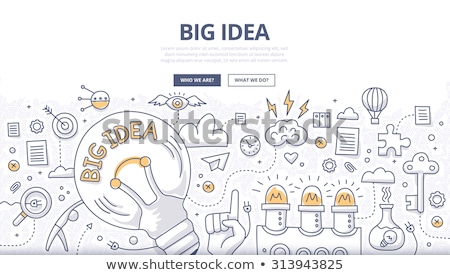 Stock fotó: Big Idea Concept With Doodle Design Style Finding Solutions