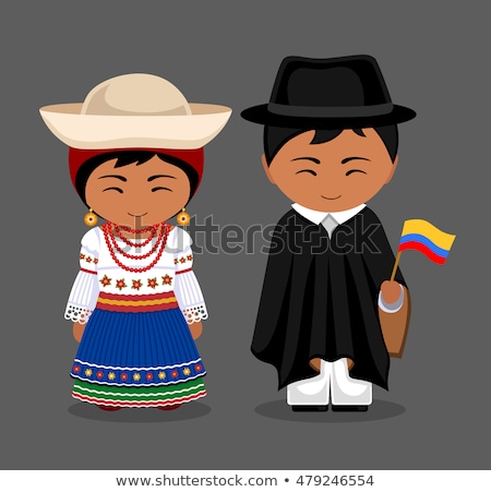 Stockfoto: Headdress With Flags Ecuador