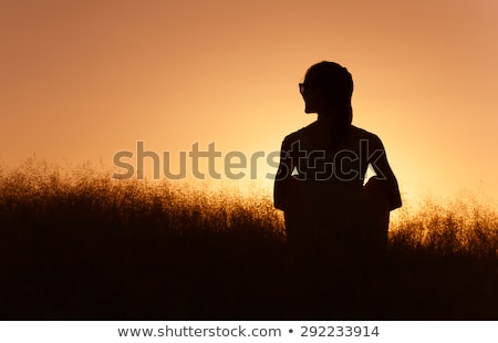 Stock fotó: Beautiful Carefree Woman In Fields Being Happy Outdoors