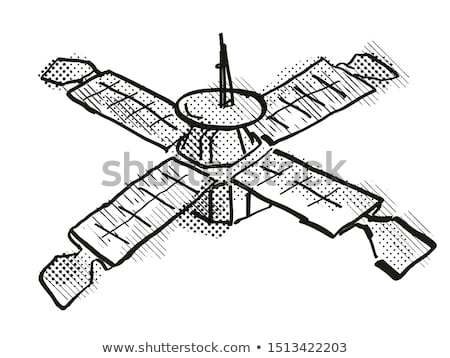 ストックフォト: Vintage Spaceprobe Or Satellite Cartoon Retro Drawing