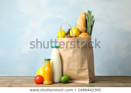 Stock photo: Brown Kraft Paper Bag Fulle Of Vegetables