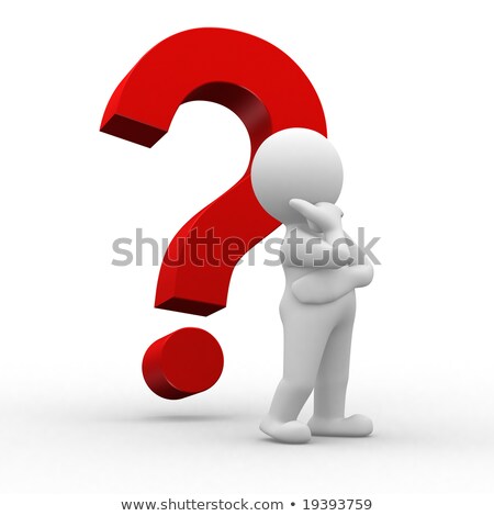 Foto stock: 3d White People Thinking With A Red Question Mark