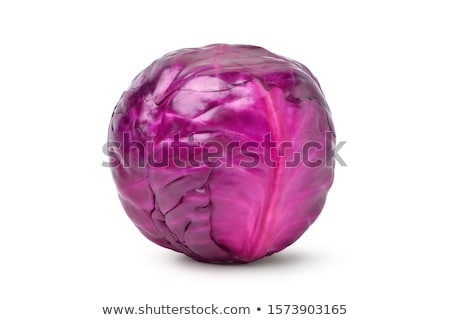 Foto stock: Red Cabbage Isolated On A Blue Background