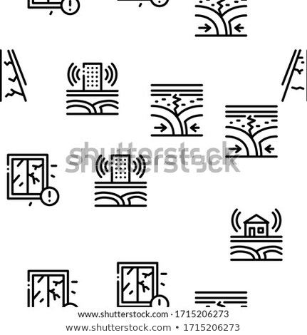 ストックフォト: Earthquake Disaster Seamless Pattern Vector