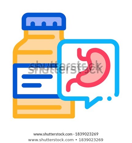 Zdjęcia stock: Medicine Vial For Stomach Icon Vector Outline Illustration