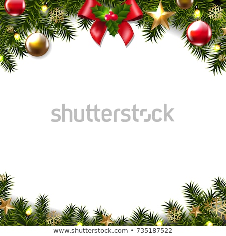 Kerst Grens Hulst En Lint Elegant Stockfoto © barbaliss