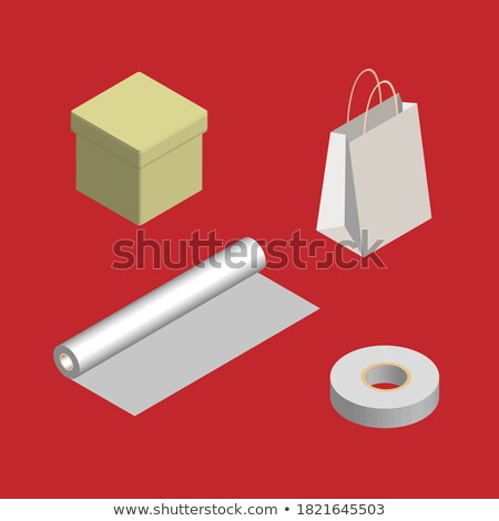 Foto stock: Paper Bag With Recycle Sign Packaging Isometric Icon