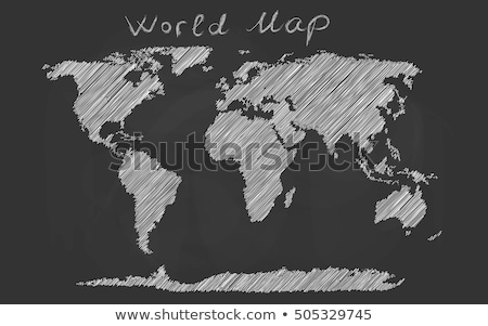 Сток-фото: Board With Drawing World Map