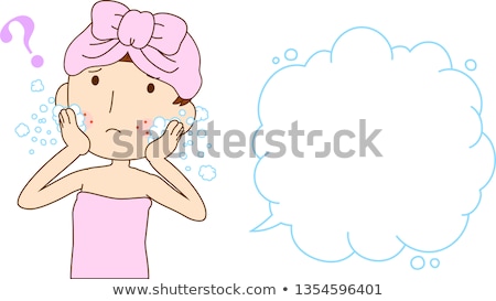 Zdjęcia stock: Illustration Of A Woman With Rough Skin With Bubble Callout