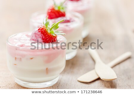 Сток-фото: Fresh Tasty Strawberry Yoghurt Shake Dessert On Table