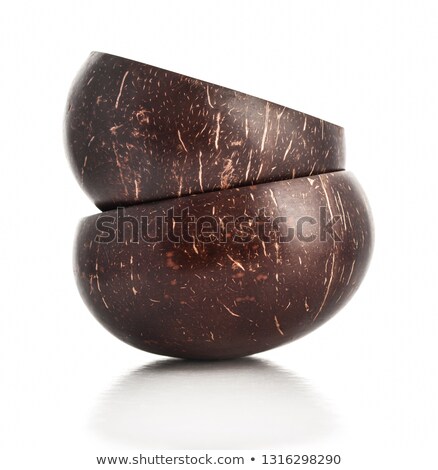 Foto stock: Bowls And Plates Made From Coconut Shell