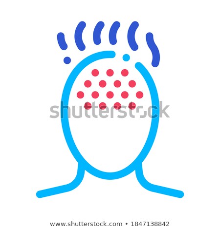 Foto stock: High Fever Temperature Man Head Silhouette Vector