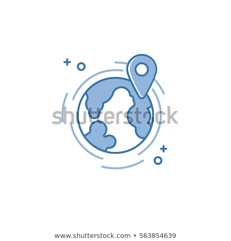 Stock foto: Geometric Vector Illustration Of Line Map Pin With Globe Icon Graphic Design Concept Of Navigation