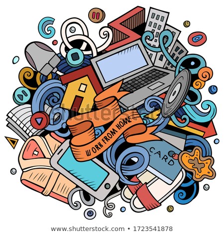Stock fotó: Cartoon Vector Doodles Stay At Home Illustration Bright Colors Epidemic Picture