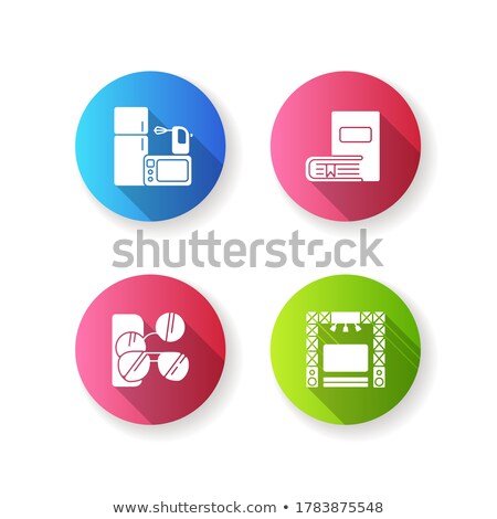 Stock foto: Shopping Mall Categories Flat Design Long Shadow Glyph Icons Set
