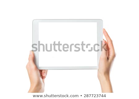 Stockfoto: Close Up Of A Hand Holding Tablet