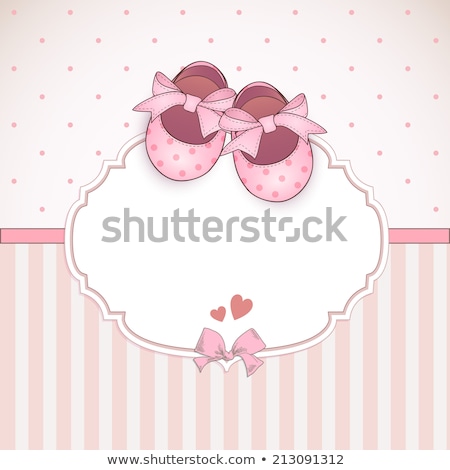 Foto stock: Baby Girl Announcement Card