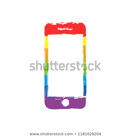 ストックフォト: Mobile Phone With Icons Colorful Concept Of Communication Love